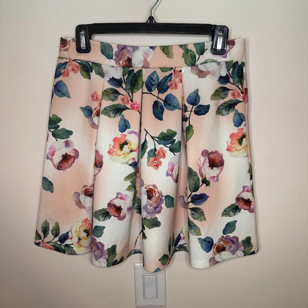 Floral Mini Skater Skirt